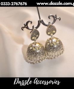 Ethnic Statement Silver Jhumka