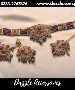 Ethnic purple golden chokar set
