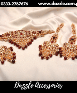Maroon Kashi Maroon Choker with Earrings