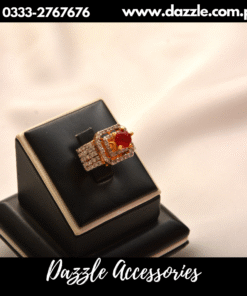 Red One Stone Bridal Ladies Ring