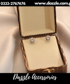 Silver One Stone Stud Earrings