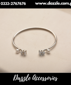 Silver Pearl Bangle Bracelert