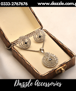 Silver Plated Black Pendant with tops