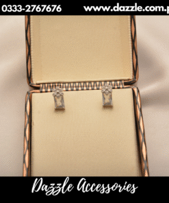 Silver gem lotus studs