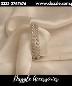 dazzling silver bangles pair