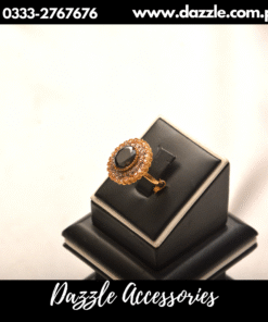 decent black gold polki ring