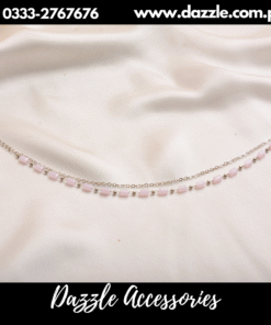 Delicate Pink Silver Anklet