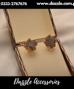 gold plated pink diva studs