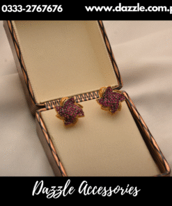 gold plated ruby diva studs