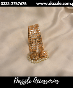 jhumka drop golden bangles