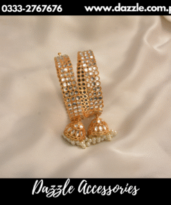 jhumka drop golden kundan bangles