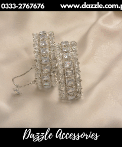 sparkling silver kara pair