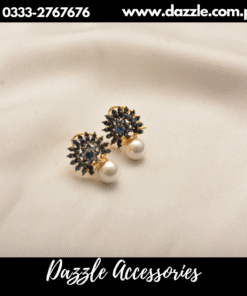 sunshine Blue pearl studs