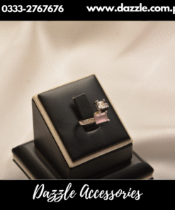 twin stone dull pink ring