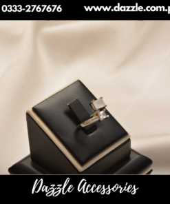 twin stone white ring