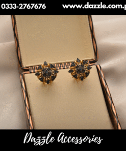 white Gold Look black studs