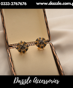 white Gold Look blue studs