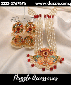 Red multi noratan maala set