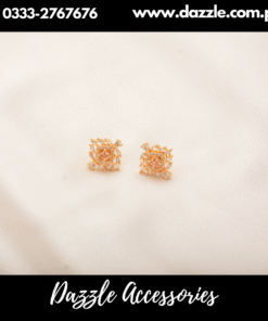champagne zirconia studs