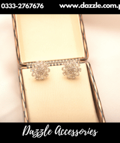 crystal silver studs