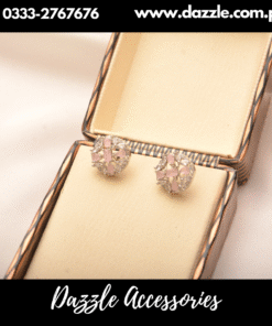 dazzling pink silver studs
