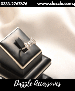 radiant silver zircon ring