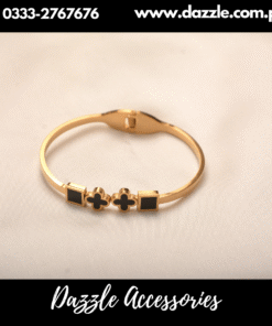 stainless steel black gold bracelet