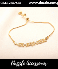 Inspiring branded golden bracelet