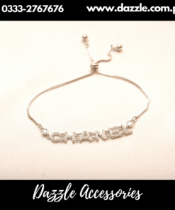 Inspiring branded silver bracelet