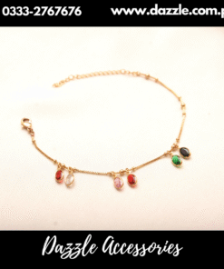 Multi crystal drop chain bracelet