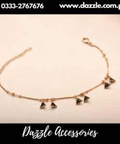 Triangle black crystal drop bracelet