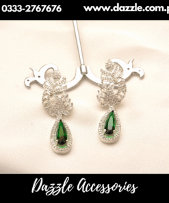 Alina Silver green Earrings