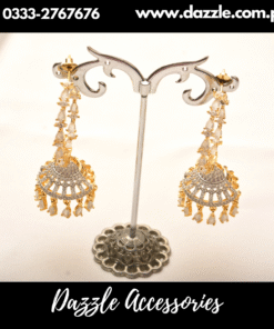 American Diamond Gold Baali Jhumka