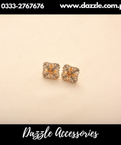 Square cut zircon studs