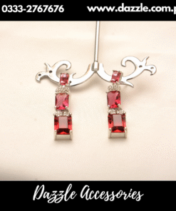 Wine Red gem Earrings