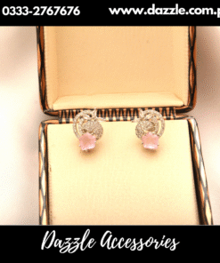elegant pink stone studs