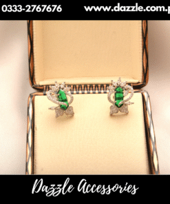 radiant emerald stone studs