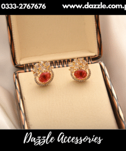 Trendy Red golden studs