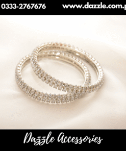 Crystal Silver Bangles