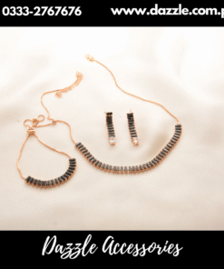 Divine Crystal Black Bracelet Set