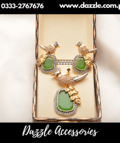 Elegant Green bird Locket Set