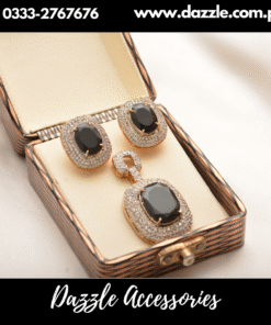 Luxurious zirconia Champagne Locket Set