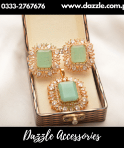 Mahrani mint Gold Locket Set