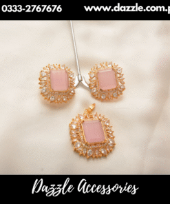 Mahrani pink Gold Locket Set