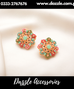 Noratan floral Mint multi studs Earring