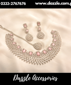 Victoria Silver pink Bridal set