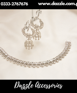 American Diamond Silver Plated Set