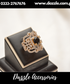 Black Statement Ladies Ring Adjustable Size