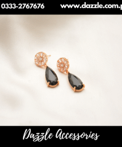 Black Zirconia Drop Earrings