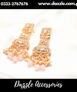 Classic Pink drop Golden earrings